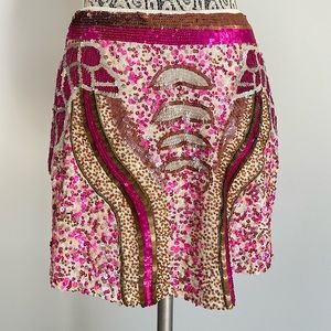 Multicolored Sequence Mini Skirt